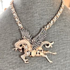 Betsey Johnson RARE Pegasus Necklace  Retired/HTF!